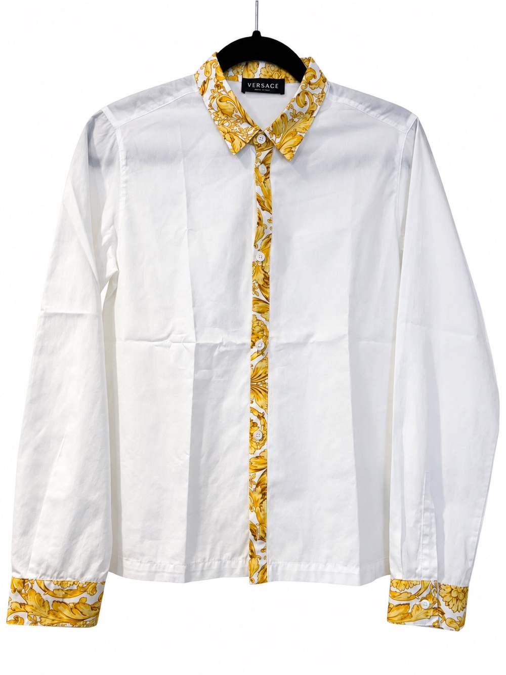 Versace Kids Barocco Shirt in White/ Gold